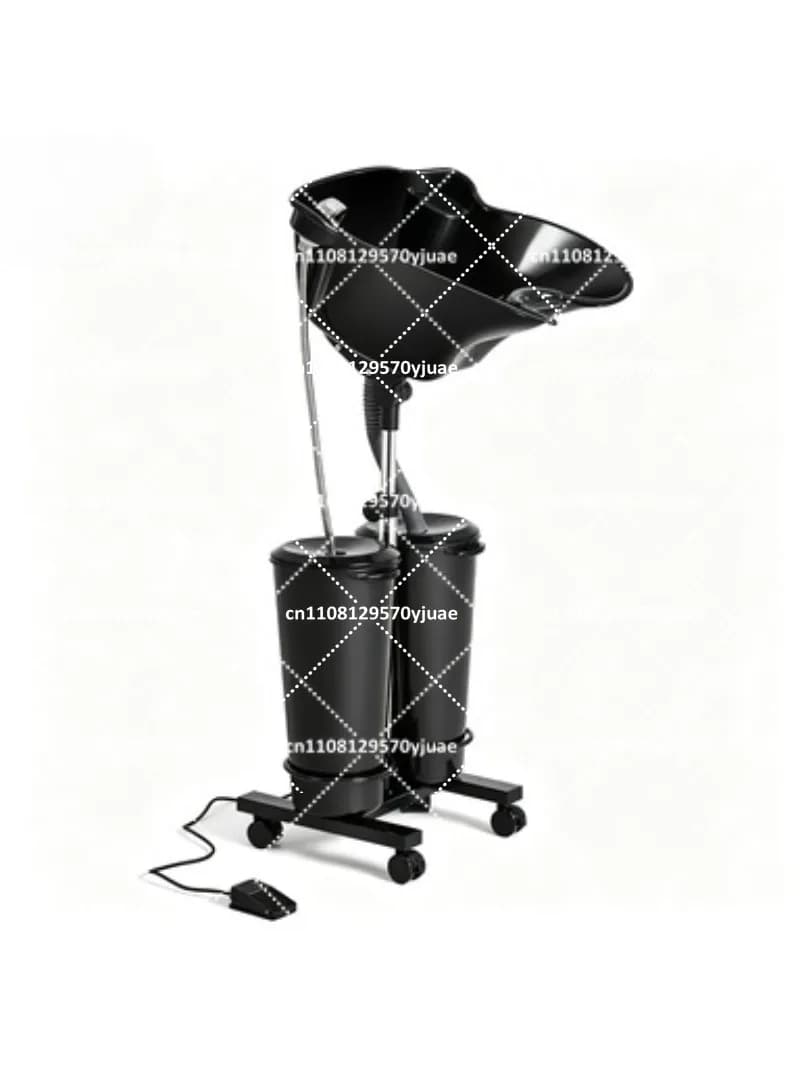 Vertical Electric Shampoo Basin Portable Double Bucket with Water Pump Movable Sink