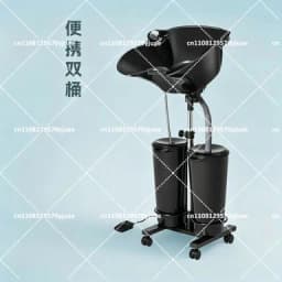 Vertical Electric Shampoo Basin Portable Double Bucket with Water Pump Movable Sink