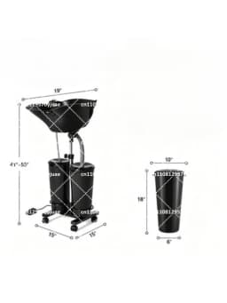 Vertical Electric Shampoo Basin Portable Double Bucket with Water Pump Movable Sink