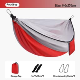 2-In-1 Camping Hammock With Mosquito Net 3m Straps and Carabiner Storage Bag Anti-Tilt-Over Outdoor Leisure Swing for Adults