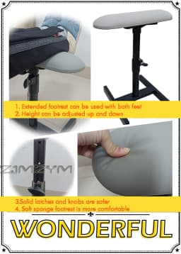 Professional Tripod Footstool Pedicure Stand Medical Manicure Extended Footrest with Lifting Rotating for Home Use