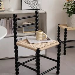 French Retro Thickened Nordic Designer Rope Woven Balcony Shoe Stool Cafe Gourd Chair