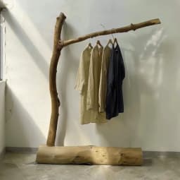 Yellow Drying Wooden Clothes Rack Frame Commercial Boutique Standing Clothing Racks Designer Percheros De Pared Home Furniture