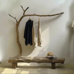 Yellow Drying Wooden Clothes Rack Frame Commercial Boutique Standing Clothing Racks Designer Percheros De Pared Home Furniture