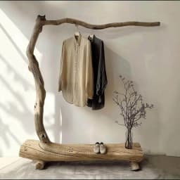 Yellow Drying Wooden Clothes Rack Frame Commercial Boutique Standing Clothing Racks Designer Percheros De Pared Home Furniture