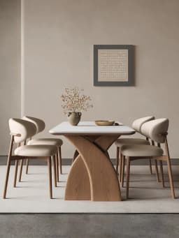 !@Nordic Solid Wood Dining Table, Home Use Glossy Rock Board, Modern and Simple Imported Walnut Oak Rectangular Rice Table