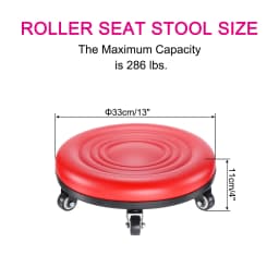 1 Set Low Rolling Stool with Wheels PU Leather Low Roller Seat Chair Low Height Drop Proof Rolling Stools Leather Pulley Stools