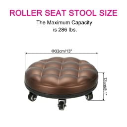 1 Set Low Rolling Stool with Wheels PU Leather Low Roller Seat Chair Low Height Drop Proof Rolling Stools Leather Pulley Stools