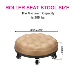 1 Set Low Rolling Stool with Wheels PU Leather Low Roller Seat Chair Low Height Drop Proof Rolling Stools Leather Pulley Stools