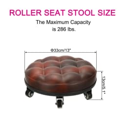 1 Set Low Rolling Stool with Wheels PU Leather Low Roller Seat Chair Low Height Drop Proof Rolling Stools Leather Pulley Stools