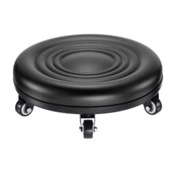 1 Set Low Rolling Stool with Wheels PU Leather Low Roller Seat Chair Low Height Drop Proof Rolling Stools Leather Pulley Stools