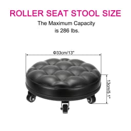 1 Set Low Rolling Stool with Wheels PU Leather Low Roller Seat Chair Low Height Drop Proof Rolling Stools Leather Pulley Stools
