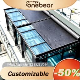 Any Size Custom Modern Fixed Aluminum Awning Polyurethane Roof Outdoor UV Heat Resistant Electric Adjustable Canopy