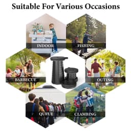 Portable Folding Stool Capacity Compact Camping Seat | Lightweight for Fishing Hiking Outdoor Events Subway Bus CommutingChaises