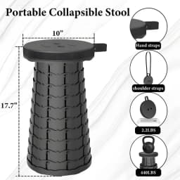 Portable Folding Stool Capacity Compact Camping Seat | Lightweight for Fishing Hiking Outdoor Events Subway Bus CommutingChaises