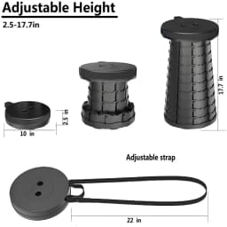 Portable Folding Stool Capacity Compact Camping Seat | Lightweight for Fishing Hiking Outdoor Events Subway Bus CommutingChaises