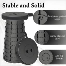 Portable Folding Stool Capacity Compact Camping Seat | Lightweight for Fishing Hiking Outdoor Events Subway Bus CommutingChaises
