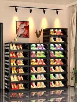Living Room Shoe Cabinet Multilayer Storage Storage Folding Large Capacity Shelves Household Snack Cabinet Furniture