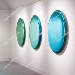 for Round Stainless Steel Decorative Mirror Light Luxury Style Living Room Wall-Mounted Mirror Electroplating Process Wall