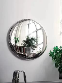 for Round Stainless Steel Decorative Mirror Light Luxury Style Living Room Wall-Mounted Mirror Electroplating Process Wall