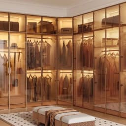 Clothes Closet Armario De Ropa Customized ENF Grade Solid Wood Glass Door Wardrobe Cloakroom Storage Locker Bedroom Furniture