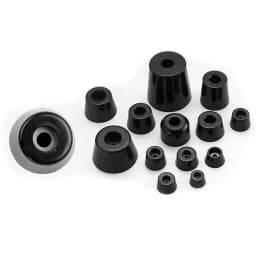 50/20Pcs Furniture Feet Pads Black Rubber Anti Slip Machine Base Pads with Stainless Steel Gasket Washer for Chair Table Cabinet