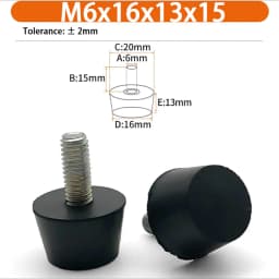 M6 M8 M10 Rubber Adjustable Feet Pad Feet Pad With Screw Table Chair Balck Leveling Foot Pad Furniture Leg Anti-shock Protection