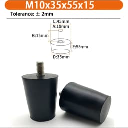 M6 M8 M10 Rubber Adjustable Feet Pad Feet Pad With Screw Table Chair Balck Leveling Foot Pad Furniture Leg Anti-shock Protection