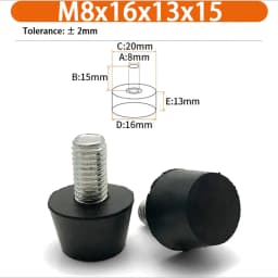 M6 M8 M10 Rubber Adjustable Feet Pad Feet Pad With Screw Table Chair Balck Leveling Foot Pad Furniture Leg Anti-shock Protection