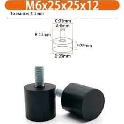 M6 M8 M10 Rubber Adjustable Feet Pad Feet Pad With Screw Table Chair Balck Leveling Foot Pad Furniture Leg Anti-shock Protection