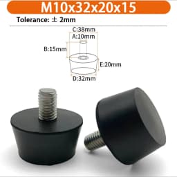 M6 M8 M10 Rubber Adjustable Feet Pad Feet Pad With Screw Table Chair Balck Leveling Foot Pad Furniture Leg Anti-shock Protection