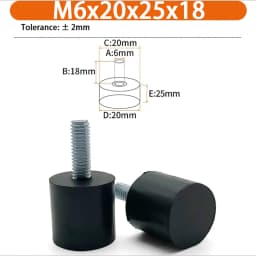 M6 M8 M10 Rubber Adjustable Feet Pad Feet Pad With Screw Table Chair Balck Leveling Foot Pad Furniture Leg Anti-shock Protection