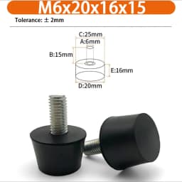 M6 M8 M10 Rubber Adjustable Feet Pad Feet Pad With Screw Table Chair Balck Leveling Foot Pad Furniture Leg Anti-shock Protection