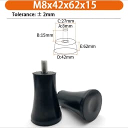 M6 M8 M10 Rubber Adjustable Feet Pad Feet Pad With Screw Table Chair Balck Leveling Foot Pad Furniture Leg Anti-shock Protection