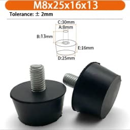 M6 M8 M10 Rubber Adjustable Feet Pad Feet Pad With Screw Table Chair Balck Leveling Foot Pad Furniture Leg Anti-shock Protection