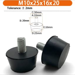 M6 M8 M10 Rubber Adjustable Feet Pad Feet Pad With Screw Table Chair Balck Leveling Foot Pad Furniture Leg Anti-shock Protection