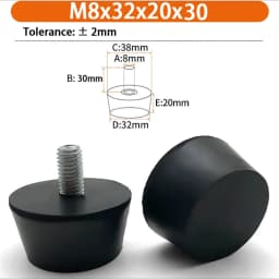 M6 M8 M10 Rubber Adjustable Feet Pad Feet Pad With Screw Table Chair Balck Leveling Foot Pad Furniture Leg Anti-shock Protection