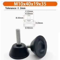 M6 M8 M10 Rubber Adjustable Feet Pad Feet Pad With Screw Table Chair Balck Leveling Foot Pad Furniture Leg Anti-shock Protection