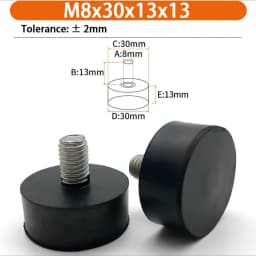 M6 M8 M10 Rubber Adjustable Feet Pad Feet Pad With Screw Table Chair Balck Leveling Foot Pad Furniture Leg Anti-shock Protection