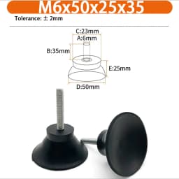 M6 M8 M10 Rubber Adjustable Feet Pad Feet Pad With Screw Table Chair Balck Leveling Foot Pad Furniture Leg Anti-shock Protection
