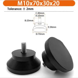 M6 M8 M10 Rubber Adjustable Feet Pad Feet Pad With Screw Table Chair Balck Leveling Foot Pad Furniture Leg Anti-shock Protection