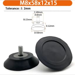 M6 M8 M10 Rubber Adjustable Feet Pad Feet Pad With Screw Table Chair Balck Leveling Foot Pad Furniture Leg Anti-shock Protection