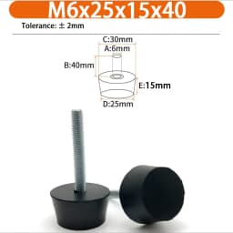 M6 M8 M10 Rubber Adjustable Feet Pad Feet Pad With Screw Table Chair Balck Leveling Foot Pad Furniture Leg Anti-shock Protection