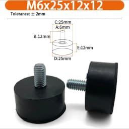M6 M8 M10 Rubber Adjustable Feet Pad Feet Pad With Screw Table Chair Balck Leveling Foot Pad Furniture Leg Anti-shock Protection