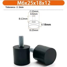 M6 M8 M10 Rubber Adjustable Feet Pad Feet Pad With Screw Table Chair Balck Leveling Foot Pad Furniture Leg Anti-shock Protection