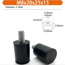 M6 M8 M10 Rubber Adjustable Feet Pad Feet Pad With Screw Table Chair Balck Leveling Foot Pad Furniture Leg Anti-shock Protection