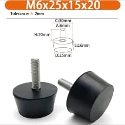 M6 M8 M10 Rubber Adjustable Feet Pad Feet Pad With Screw Table Chair Balck Leveling Foot Pad Furniture Leg Anti-shock Protection