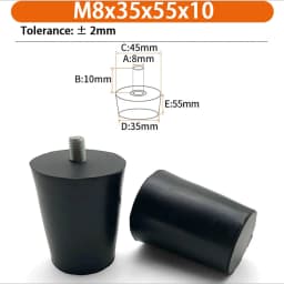 M6 M8 M10 Rubber Adjustable Feet Pad Feet Pad With Screw Table Chair Balck Leveling Foot Pad Furniture Leg Anti-shock Protection