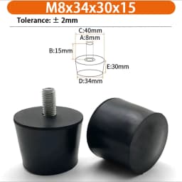M6 M8 M10 Rubber Adjustable Feet Pad Feet Pad With Screw Table Chair Balck Leveling Foot Pad Furniture Leg Anti-shock Protection