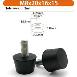 M6 M8 M10 Rubber Adjustable Feet Pad Feet Pad With Screw Table Chair Balck Leveling Foot Pad Furniture Leg Anti-shock Protection